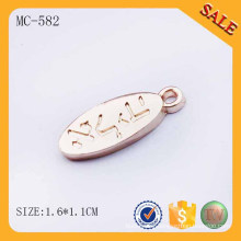 MC582 Hot charm logo tag charm oval logo silver jewelry metal tag for bracelet customized